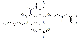 CAS 登录号：85387-23-1， 2-丙氧乙基 2-(苄基-甲基-氨基)乙基2-(羟基甲基)-6-甲基-4-(3-硝基苯基)-1,4-二氢吡啶-3,5-二羧酸酯