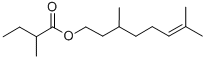 CAS#: 85409-36-5, 2-Methyl-Butanoic Acid 3,7-Dimethyl-6-Octen-1-Yl Ester