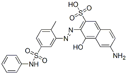 CAS 登录号：85409-54-7， 6-氨基-3-[[5-苯胺基磺酰基-2-甲基苯基]偶氮]-4-羟基萘-2-磺酸
