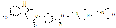 CAS 登录号：85476-59-1， 2-[4-(2-吗啉-4-基乙基)哌嗪-1-基]乙基 4-[2-(5-甲氧基-2-甲基-1H-吲哚-3-基)乙酰基]氧基苯甲酸酯