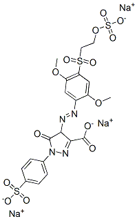 CAS#: 85536-88-5, 4-[[2,5-Dimethoxy-4-[[2-(Sulphooxy)Ethyl]Sulphonyl]Phenyl]Azo]-4,5-Dihydro-5-Oxo-1-(4-Sulphophenyl)-1H-Pyrazole-3-Carboxylic Acid, Sodium Salt