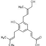 CAS#: 85819-52-9, (2E)-3-{4-Hydroxy-3-[(2E)-4-hydroxy-3-methyl-2-buten-1-yl]-5-(3-methyl-2-buten-1-yl)phenyl}acrylic acid
