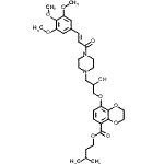 CAS#: 85851-95-2, 3-Methylbutyl 8-(2-hydroxy-3-{4-[(2E)-3-(3,4,5-trimethoxyphenyl)-2-propenoyl]-1-piperazinyl}propoxy)-2,3-dihydro-1,4-benzodioxine-5-carboxylate