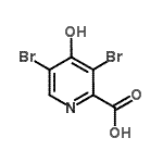 CAS#: 858852-20-7, 3,5-Dibromo-4-hydroxy-2-pyridinecarboxylic acid