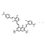 CAS 登录号：85959-21-3， 二钠5-({2,4-二羟基-3-[(4-硝基苯基)偶氮]苯基}偶氮)-4-羟基-3-[(2-羟基-5-硝基苯基)偶氮]-2,7-萘二磺酸酯