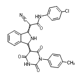 CAS#: 85959-60-0, N-(4-Chlorophenyl)-2-cyano-2-{3-[1-(4-methylphenyl)-2,4,6-trioxotetrahydro-5(2H)-pyrimidinylidene]-2,3-dihydro-1H-isoindol-1-ylidene}acetamide