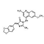 CAS#: 85986-84-1, (5Z)-5-(1,3-Benzodioxol-5-ylmethylene)-3-[(6-methoxy-2-methyl-4-quinolinyl)amino]-2-methyl-3,5-dihydro-4H-imidazol-4-one