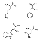 CAS 登录号：85987-45-7， (2S)-2-氨基-3-(1H-吲哚-3-基)丙酸;(2S)-2-氨基-4-甲基-戊酸;(2S)-2-氨基-3-苯基-丙酸;(2S)-2,6-二氨基己酸