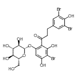 CAS#: 86158-09-0, 1-[3-bromo-2,4-dihydroxy-6-[(2S,3R,4S,5S,6R)-3,4,5-trihydroxy-6-(hydroxymethyl)oxan-2-yl]oxyphenyl]-3-(3,5-dibromo-4-hydroxyphenyl)propan-1-one