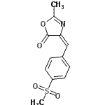 CAS 登录号：862252-58-2， (4E)-2-甲基-4-[4-(甲基磺酰基)亚苄基]-1,3-恶唑-5(4H)-酮