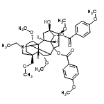 CAS#: 86408-15-3, (1alpha,6alpha,8xi,10alpha,14alpha,16beta,17xi)-20-Ethyl-13-hydroxy-1,6,16-trimethoxy-4-(methoxymethyl)aconitane-8,14-diyl bis(4-methoxybenzoate)
