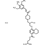CAS#: 86580-12-3, 3-Methylbutyl 8-[3-hydroxy-2-({4-[(2E)-3-(3,4,5-trimethoxyphenyl)-2-propenoyl]-1-piperazinyl}methyl)propoxy]-2,3-dihydro-1,4-benzodioxine-5-carboxylate hydrochloride (1:1)