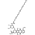 CAS#: 86589-37-9, 3-Acetyl-3,5,12-trihydroxy-10-methoxy-6,11-dioxo-1,2,3,4,6,11-hexahydro-1-tetracenyl 2,3,6-trideoxy-3-[(5E,8E,11E,14E)-5,8,11,14-icosatetraenoylamino]hexopyranoside