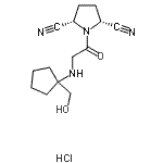 CAS 登录号：866396-34-1， (2R,5S)-1-{N-[1-(羟基甲基)环戊基]甘氨酰}-2,5-吡咯烷二甲腈盐酸盐(1:1)