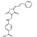 CAS 登录号：86650-15-9， 4-[({(5E)-4-氧代-5-[(2E)-3-苯基-2-丙烯-1-亚基]-2-硫代-1,3-噻唑烷-3-基}甲基)氨基]苯甲酸