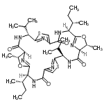 CAS#: 86701-12-4, (4S,7R,8S,11R,18S,21R,22S,25R)-4,18-Di[(2S)-2-butanyl]-11,25-diisopropyl-7,21-dimethyl-6,20-dioxa-13,27-dithia-3,10,17,24,29,30,31,32-octaazapentacyclo[24.2.1.1<sup>5,8</sup>.1<sup>12,15</sup>.1<sup>19,22</sup>]dotriaconta-1(28 ),5(32),12(31),14,19(30),26(29)-hexaene-2,9,16,23-tetrone