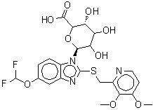 CAS 登录号：867300-67-2， 5-(二氟甲氧基)-2-{[(3,4-二甲氧基-2-吡啶基)甲基]硫基}-1-(beta-L-甘油-吡喃己酮糖基)-1H-苯并咪唑