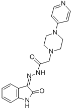CAS 登录号：86889-04-5， (Z)-4-(4-吡啶基)-1-哌嗪乙酸 (1,2-二氢-2-氧代-3H-吲哚-3-亚基)酰肼
