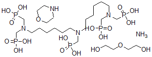 CAS#: 87396-22-3, [[(Phosphonomethyl)Imino] Bis[6,1-Hexanediylnitrilobis(Methylene)]]Tetrakis -Phosphonic Acid Reaction Products With Ammonia-Diethylene Glycol Reaction Product Morpholine Derivs. Residues