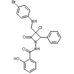 CAS 登录号：87443-96-7， N-(3-{[(4-溴苯基)氨基]甲基}-3-氯-2-氧代-4-苯基-1-氮杂环丁基)-2-羟基苯甲酰胺