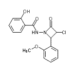 CAS 登录号：87444-09-5， N-[3-氯-2-(2-甲氧基苯基)-4-氧代-1-氮杂环丁基]-2-羟基苯甲酰胺
