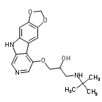 CAS 登录号：87603-26-7， 1-(5H-[1,3]二氧杂环戊并[4,5-f]吡啶并[3,4-b]吲哚-9-基氧基)-3-[(2-甲基-2-丙基)氨基]-2-丙醇