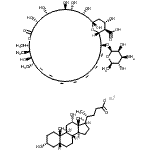 CAS#: 87687-70-5, Sodium (3alpha,5beta,12alpha)-3,12-dihydroxycholan-24-oate (1R,3S,5R,6R,9R,11R,15S,16R,17R,18S,25Z,33R,35S,36R,37S)-33-[(3-amino-3,6-dideoxy-beta-D-mannopyranosyl)oxy]-1,3,5,6,9,11,17,37-octahydroxy-1 5,16,18-trimethyl-13-oxo-14,39-dioxabicyclo[33.3.1]nonatriaconta-19,21,23,25,27,29,31-heptaene-36-carboxylic acid (1:1:1)