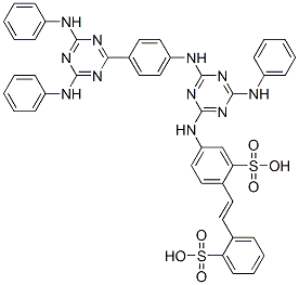 CAS 登录号：88-38-0， 4,4'-二[4,6-二(苯胺基)-1,3,5-三嗪-2-基]氨基二苯乙烯-2,2'-二磺酸