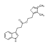 CAS 登录号：88285-69-2， 5-(2-{[3-(1H-吲哚-3-基)丙酰]氧基}乙基)-3,4-二甲基-1,3-噻唑-3-鎓