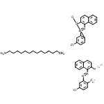 CAS 登录号：88377-66-6， 铬(3+)氢1-[(E)-(5-氯-2-氧代苯基)偶氮]-2-萘酚酸酯-1-十四烷胺(1:1:2:1)