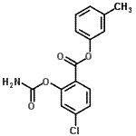 CAS 登录号：88599-68-2， 3-甲基苯基2-(氨基甲酰氧基)-4-氯苯甲酸酯