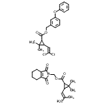 CAS#: 88652-01-1, (1,3-Dioxo-1,3,4,5,6,7-hexahydro-2H-isoindol-2-yl)methyl 2,2-dimethyl-3-(2-methyl-1-propen-1-yl)cyclopropanecarboxylate - 3-phenoxybenzyl 3-(2,2-dichlorovinyl)-2,2-dimethylcyclopropanecarboxylate (1:1 )