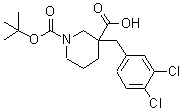 CAS#: 887344-21-0, 3-(3,4-Dichlorobenzyl)-1-{[(2-methyl-2-propanyl)oxy]carbonyl}-3-piperidinecarboxylic acid