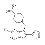 CAS#: 893612-77-6, 1-{[6-Chloro-2-(2-thienyl)imidazo[1,2-a]pyridin-3-yl]methyl}-4-piperidinecarboxylic acid