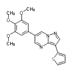CAS#: 893613-09-7, 3-(2-Thienyl)-6-(3,4,5-trimethoxyphenyl)pyrazolo[1,5-a]pyrimidine