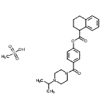 CAS#: 89703-10-6, 4-[(4-Isopropyl-1-piperazinyl)carbonyl]phenyl 1,2,3,4-tetrahydro-1-naphthalenecarboxylate methanesulfonate (1:1)