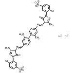CAS#: 89923-60-4, Disodium 3,3'-{(2,2'-dimethyl-4,4'-biphenyldiyl)bis[2,1-diazenediyl(3-methyl-5-oxo-4,5-dihydro-1H-pyrazole-4,1-diyl)]}bis(4-chlorobenzenesulfonate)