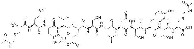 CAS#: 89991-90-2, S-[(acetylamino)methyl]-L-cysteinyl-L-methionyl-L-histidyl-L-isoleucyl-L-alpha-glutamyl-L-seryl-L-leucyl-L-alpha-aspartyl-L-seryl-L-tyrosyl-L-threonyl-S-[(acetylamino)methyl]-L-Cysteine
