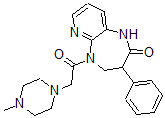 CAS 登录号：90059-52-2， 3-苯基-2-氧代-5-(2-(4-甲基哌嗪-1-基)乙酰基)-1H-四氢吡啶并[2,3-b][1,4]二氮杂卓