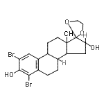 CAS#: 90474-20-7, 2,4-Dibromo-13-methyl-6,7,8,9,11,12,13,14,15,16-decahydrospiro[cyclopenta[a]phenanthrene-17,2'-[1,3]dioxolane]-3,16-diol
