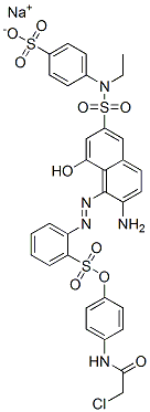 CAS#: 90697-54-4, Sodium 1-[4-(Chloroacetamido)Phenyl] 2-[[2-Amino-6-[[Ethyl(4-Sulphonatophenyl)Amino]Sulphonyl]-8-Hydroxy-1-Naphthyl]Azo]Benzenesulphonate