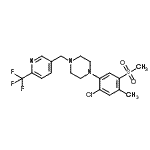 CAS#: 909666-43-9, 1-[2-Chloro-4-methyl-5-(methylsulfonyl)phenyl]-4-{[6-(trifluoromethyl)-3-pyridinyl]methyl}piperazine