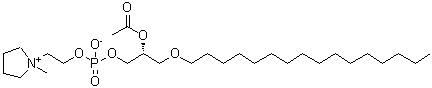 CAS 登录号：91021-63-5， (2R)-2-乙酰氧基-3-(十六烷氧基)丙基 2-(1-甲基-1-吡咯烷鎓基)乙基磷酸酯