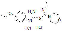 CAS#: 91112-39-9, N'-(4-Ethoxyphenyl)-1-[(ethylimino-morpholinomethyl)thio]formamidine dihydrochloride