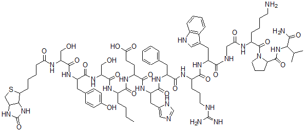CAS 登录号：91295-35-1， N(alpha)-生物胞素基-1-丝氨酰-4-正亮氨酰-7-苯丙氨酸-alpha-msh