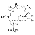 CAS#: 913388-77-9, [5-(2-{[Dimethyl(2-methyl-2-propanyl)silyl]oxy}-3-[(2-{[dimethyl(2-methyl-2-propanyl)silyl]oxy}ethyl)(ethyl)amino]propoxy)-1-{[(2-methyl-2-propanyl)oxy]carbonyl}-1H-indol-2-yl]boronic acid