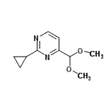 CAS 登录号：914348-07-5， 2-环丙基-4-(二甲氧基甲基)嘧啶