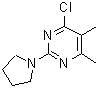 CAS 登录号：915922-96-2， 4-氯-5,6-二甲基-2-(1-吡咯烷基)嘧啶