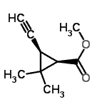CAS 登录号：91726-63-5， 甲基(1R,3R)-3-乙炔基-2,2-二甲基环丙烷羧酸酯