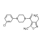 CAS#: 925155-72-2, [4-(3-Chlorophenyl)-1-piperazinyl](3-ethyl-5-methyl-1,2-oxazol-4-yl)methanone